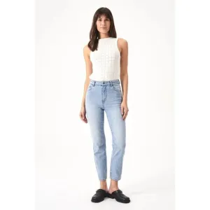 Rollas Dusters High Rise Slim Jeans Old Stone Light Wash Denim Cotton Size 28