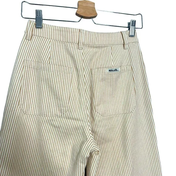 Rollas Old Mate Pant Gold Stripe Wide Leg Jeans