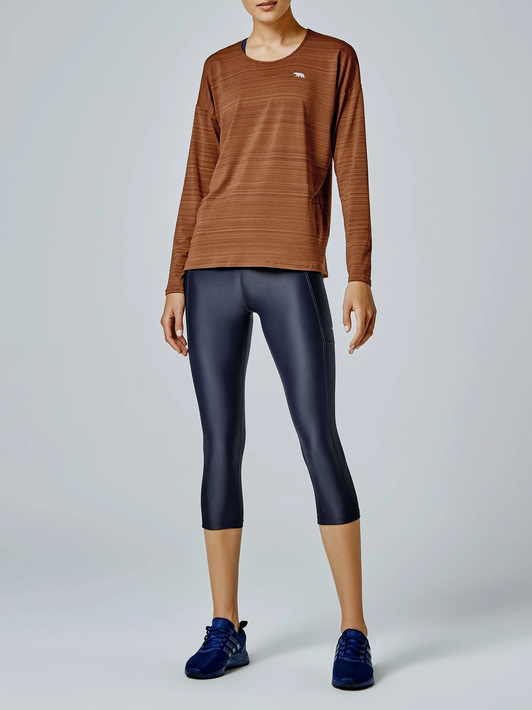 Running Bare Power Moves Ab-Waist 3/4 Tight - Crew