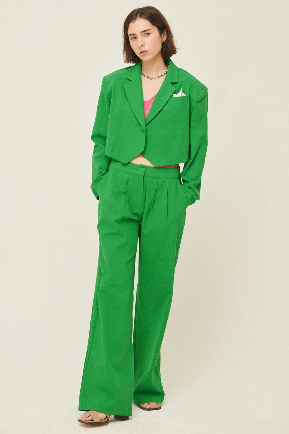 Sabrina Cropped Handkerchief Blazer