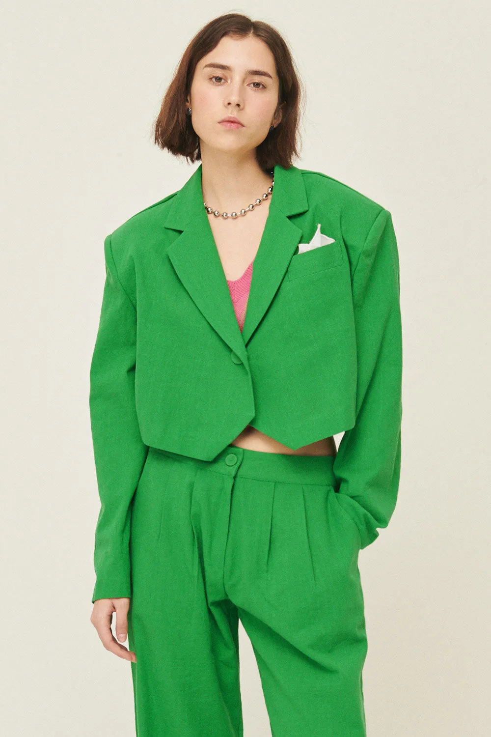 Sabrina Cropped Handkerchief Blazer