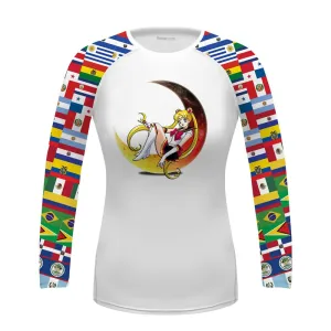 Sailor Moon Flag Sleeves Women's BJJ Rash Guard