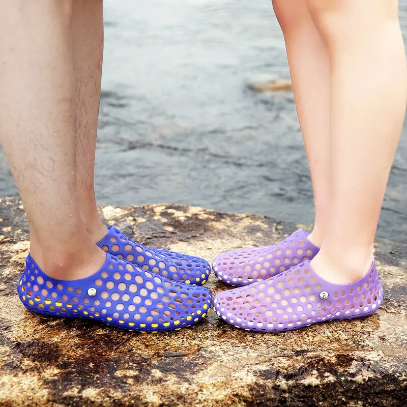 Sandals Men Summer - Sandals Hole Shoes Slippers Men and Women Summer Beach Flat Garden Shoes CoupleShoes Dropshipping 2021