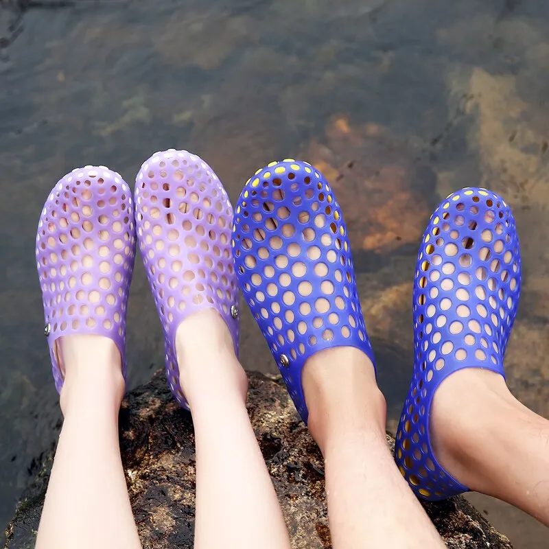 Sandals Men Summer - Sandals Hole Shoes Slippers Men and Women Summer Beach Flat Garden Shoes CoupleShoes Dropshipping 2021