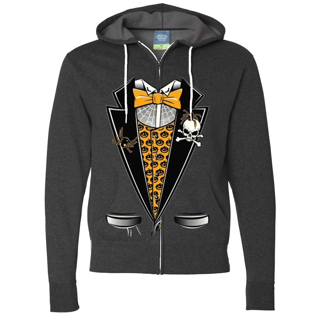 Scary Halloween Tuxedo Zip-Up Hoodie
