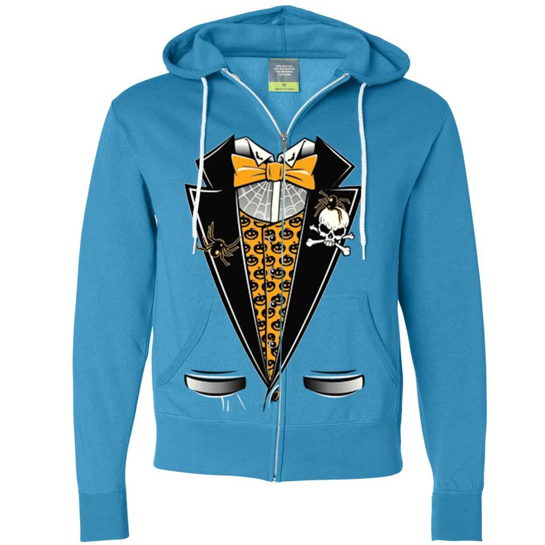 Scary Halloween Tuxedo Zip-Up Hoodie