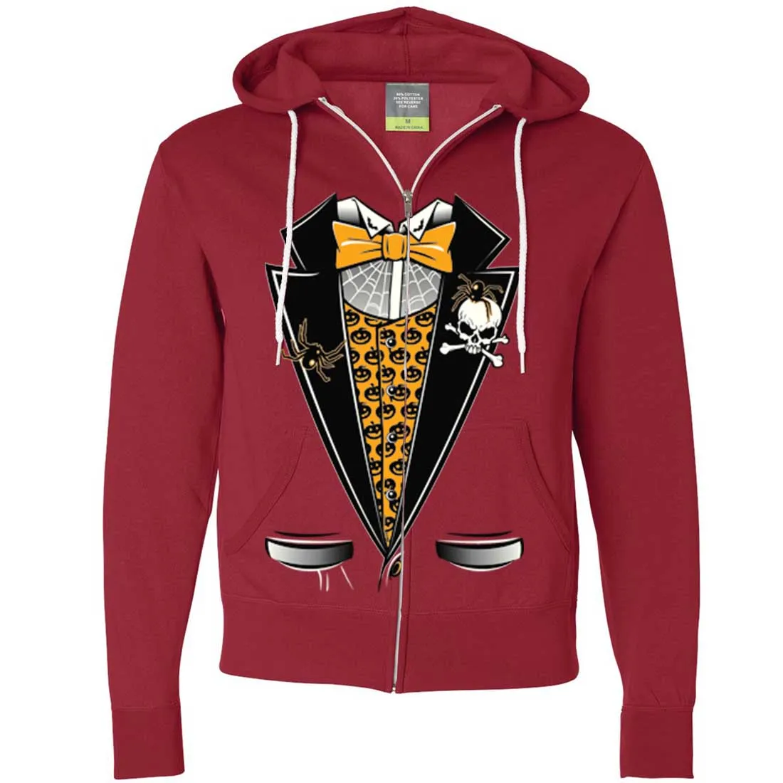 Scary Halloween Tuxedo Zip-Up Hoodie