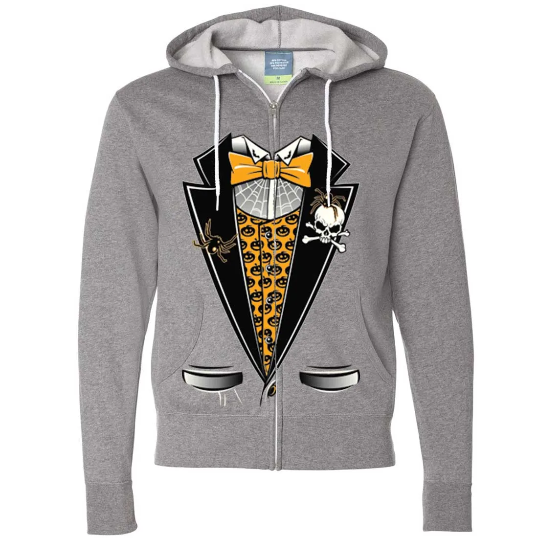 Scary Halloween Tuxedo Zip-Up Hoodie