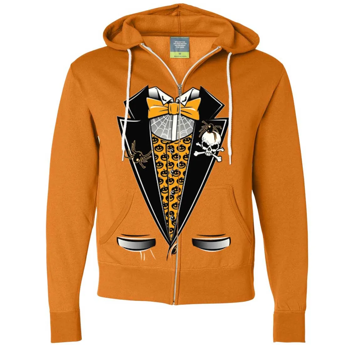 Scary Halloween Tuxedo Zip-Up Hoodie
