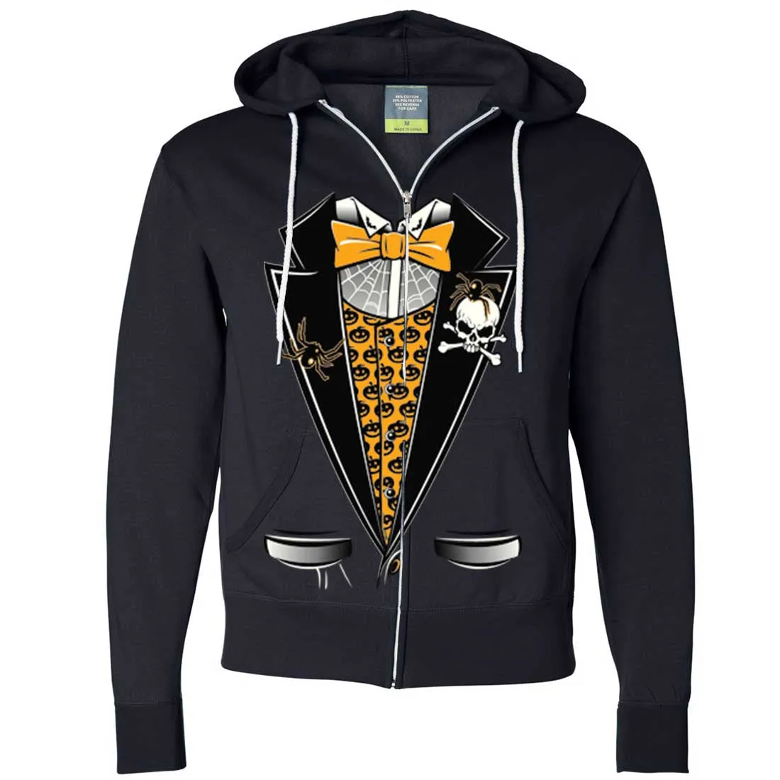 Scary Halloween Tuxedo Zip-Up Hoodie