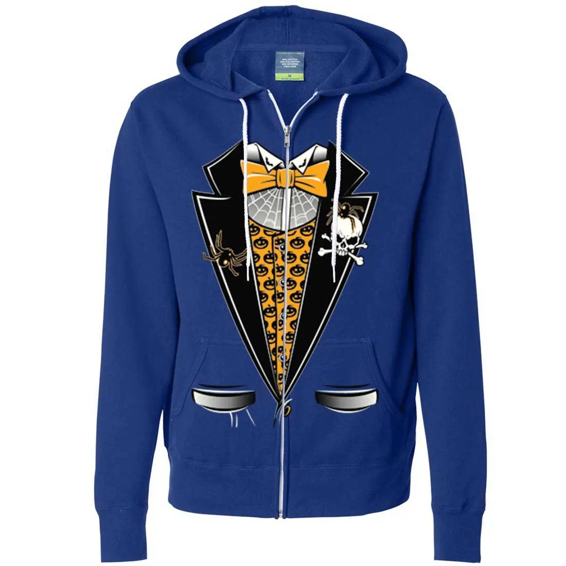 Scary Halloween Tuxedo Zip-Up Hoodie