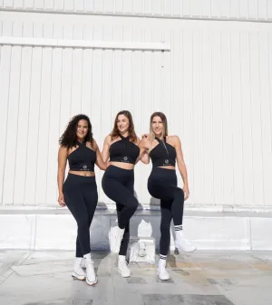 Sculpting seamless gym tights in Black