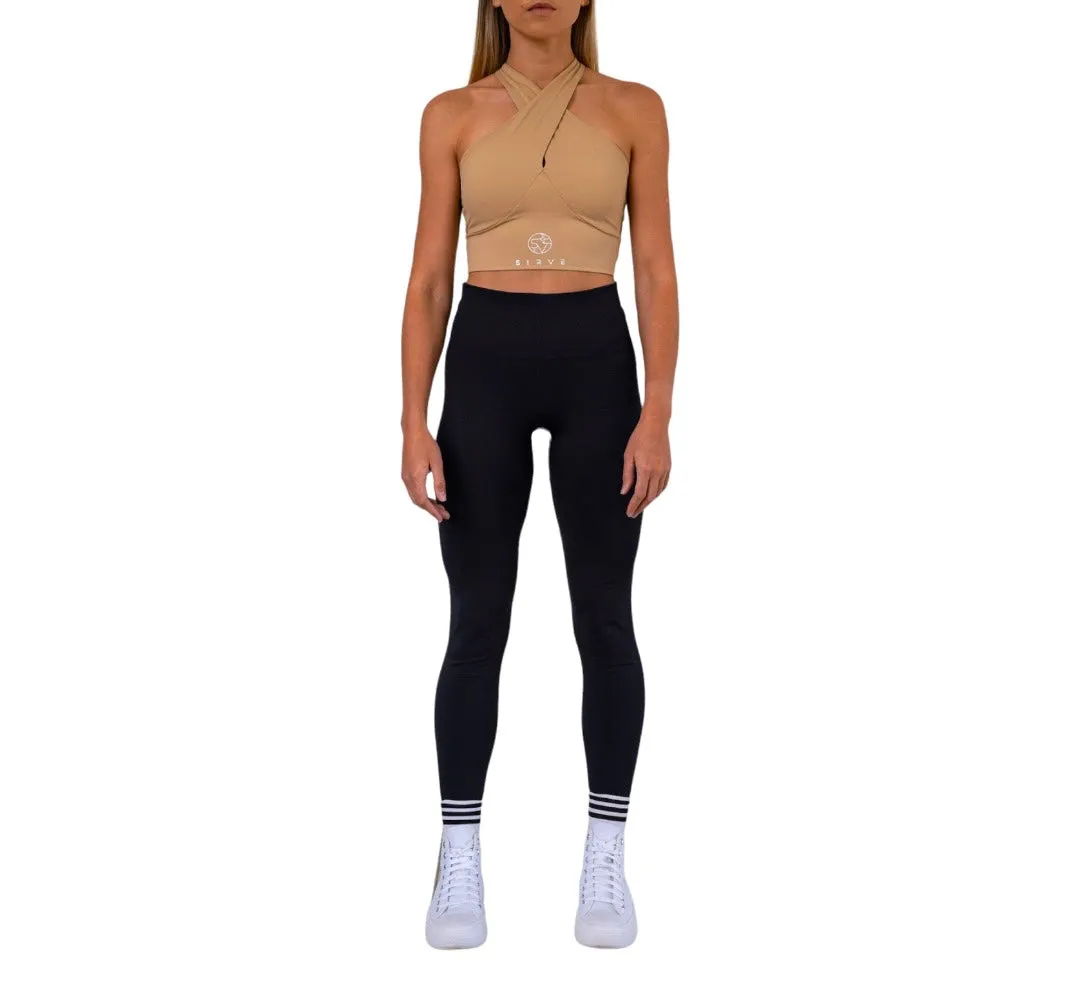 Sculpting seamless gym tights in Black