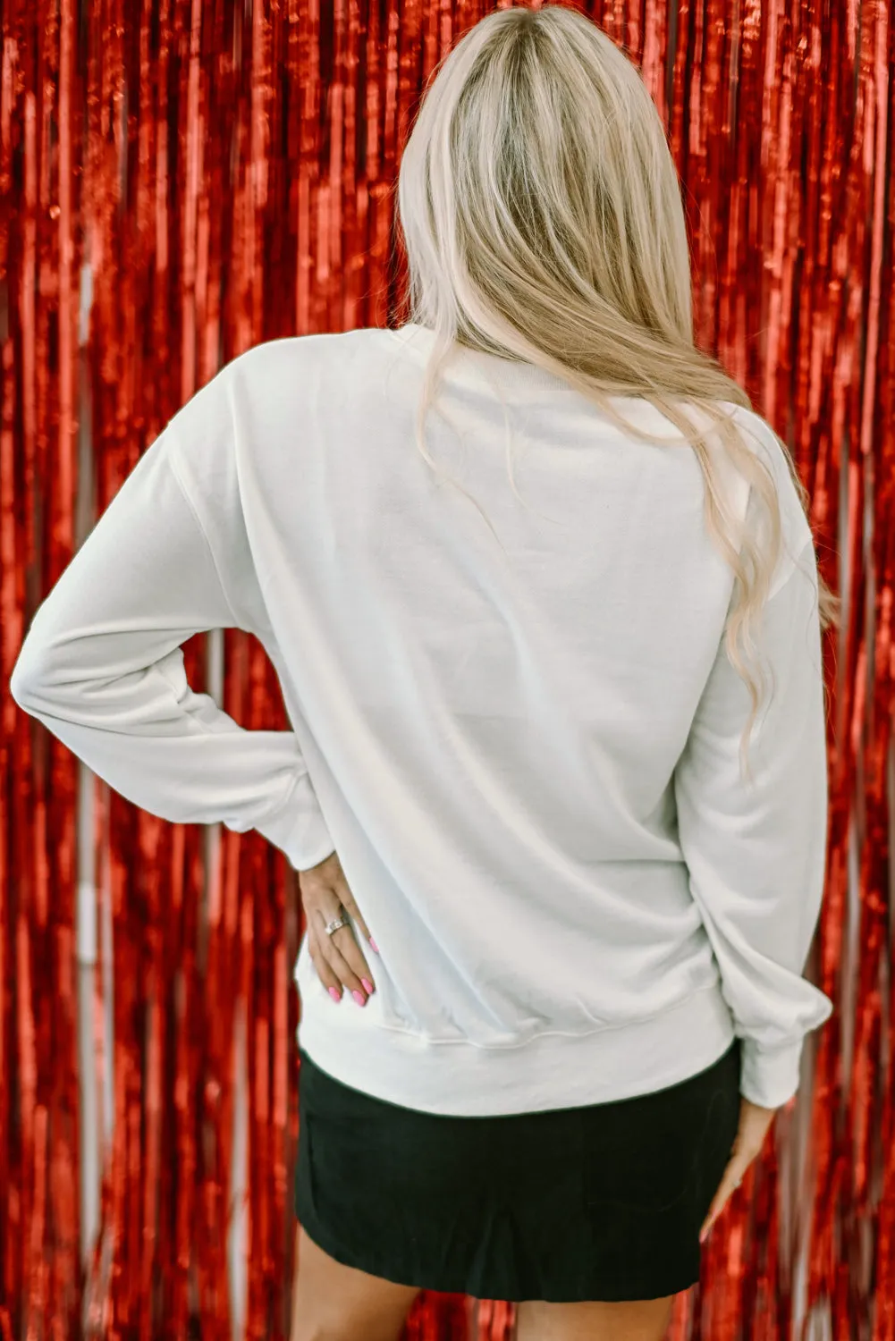 Sequin Cheers Wineglasses Sweatshirt