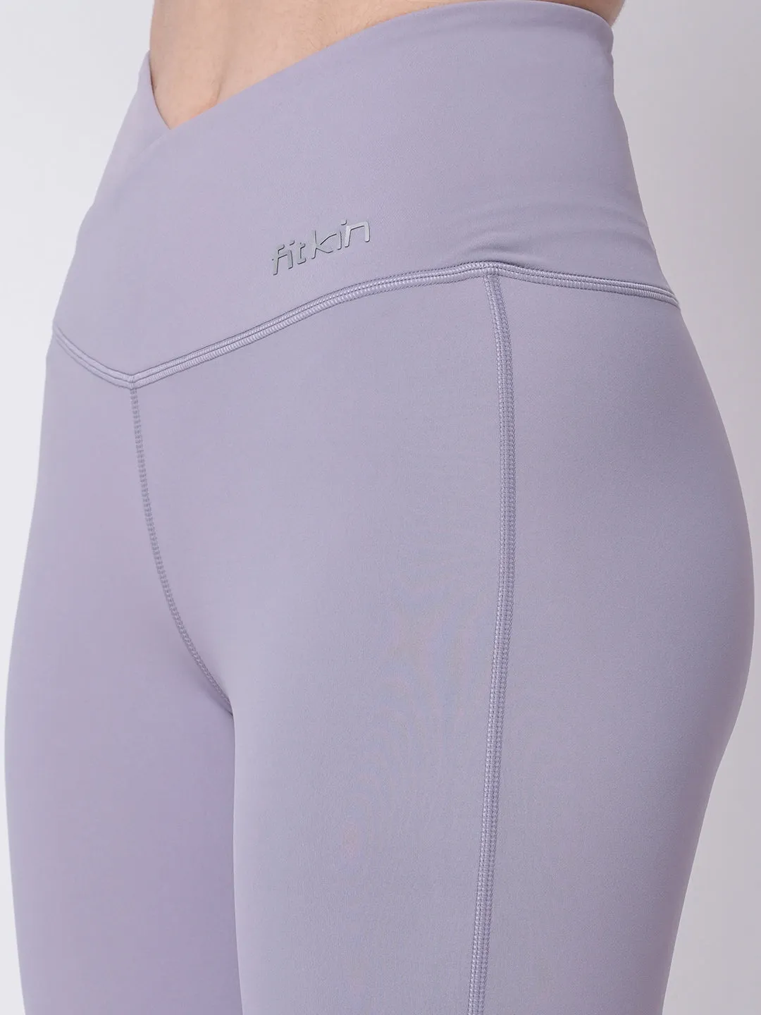 Shaping waist band lavender training tights