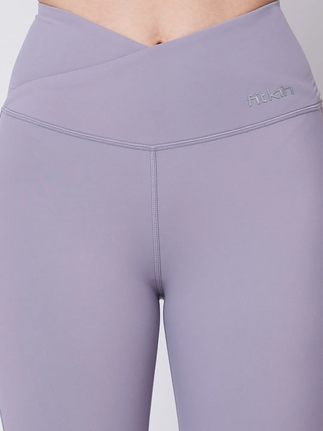 Shaping waist band lavender training tights