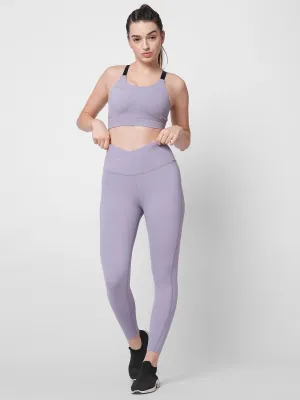 Shaping waist band lavender training tights
