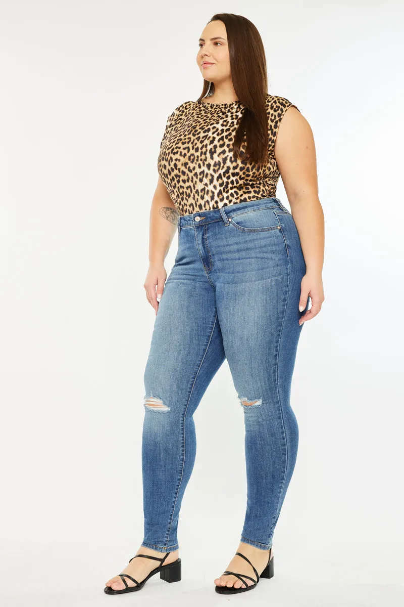 Sharon  Mid Rise Super Skinny Jeans (Plus Size)