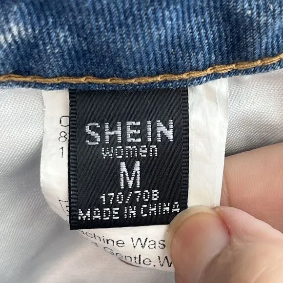 Shein 'I Hate This Town' Grunge Baggie Designer Like Boyfriend Jeans Size Medium