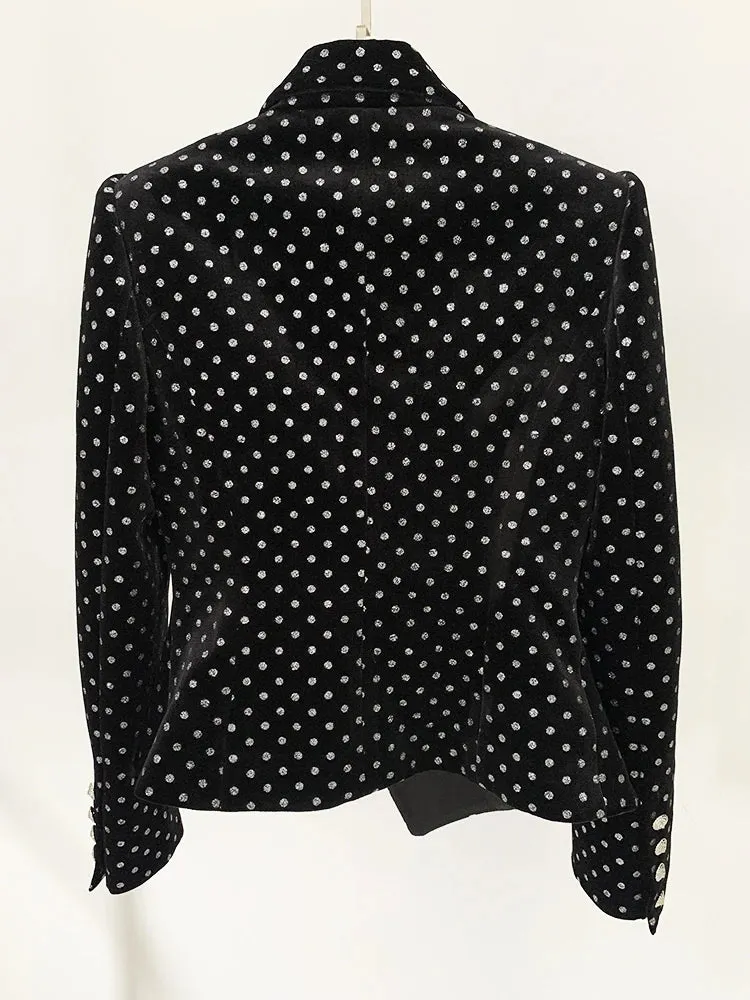 Shimmer Polka Dot Velvet Blazer