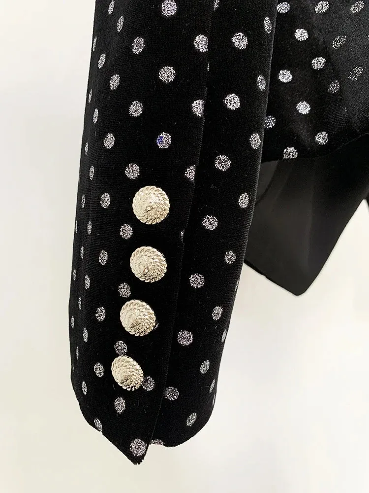 Shimmer Polka Dot Velvet Blazer