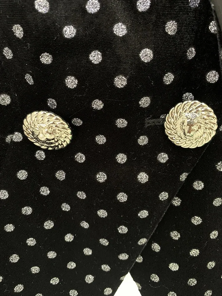 Shimmer Polka Dot Velvet Blazer