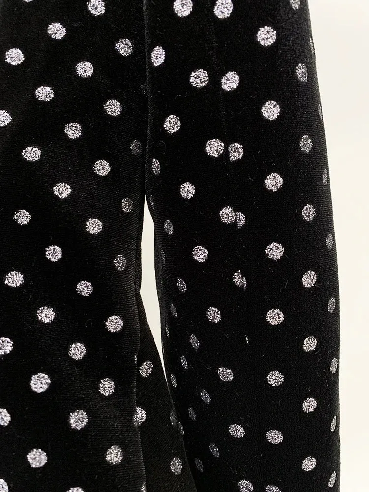 Shimmer Polka Dot Velvet Blazer