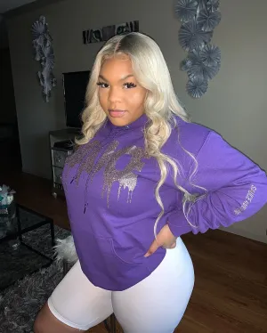 Silver Glitter Sauce | Purple Hoodie