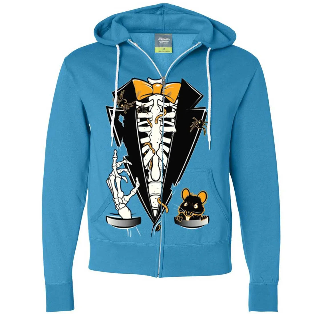 Skeleton Ribcage Tuxedo Zip-Up Hoodie