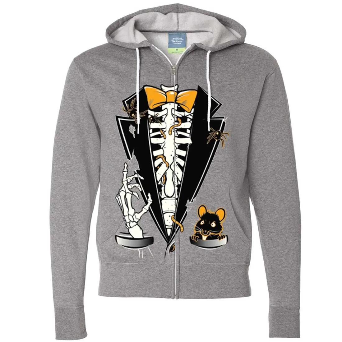 Skeleton Ribcage Tuxedo Zip-Up Hoodie