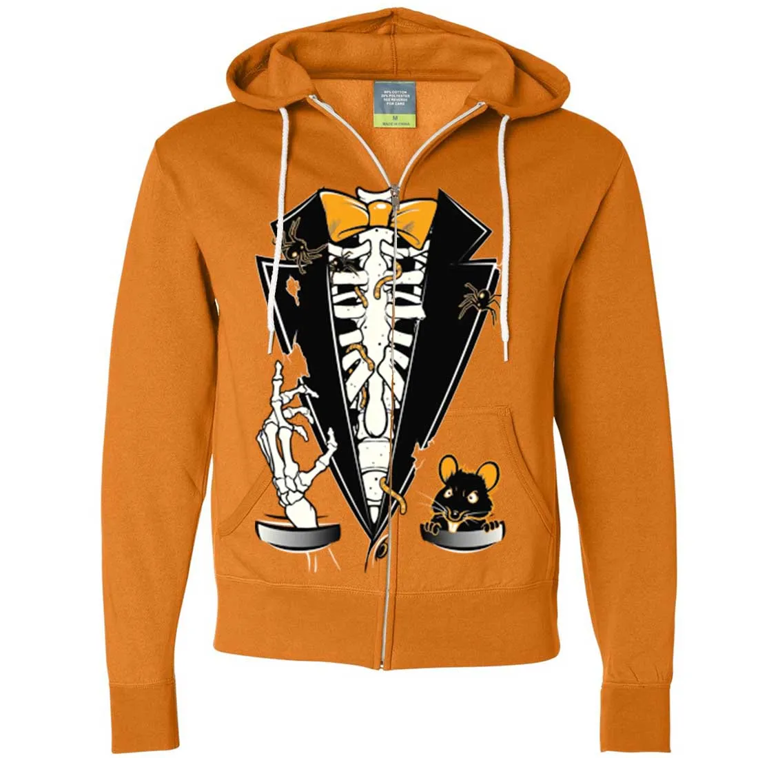 Skeleton Ribcage Tuxedo Zip-Up Hoodie