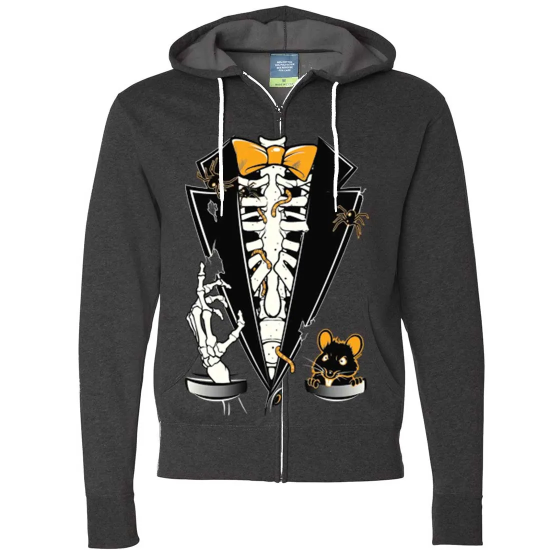 Skeleton Ribcage Tuxedo Zip-Up Hoodie