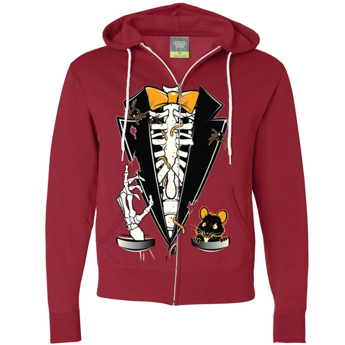 Skeleton Ribcage Tuxedo Zip-Up Hoodie