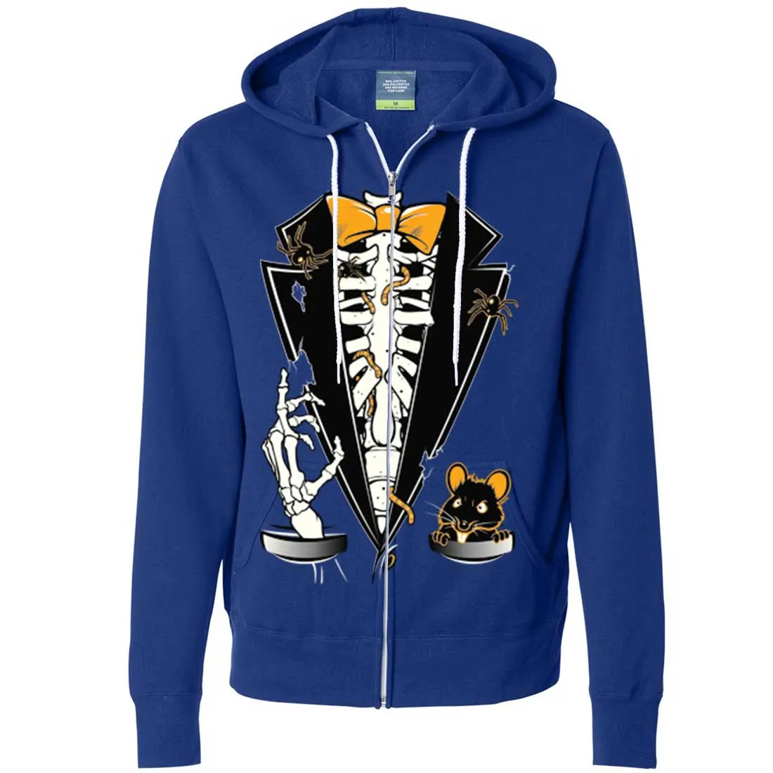 Skeleton Ribcage Tuxedo Zip-Up Hoodie