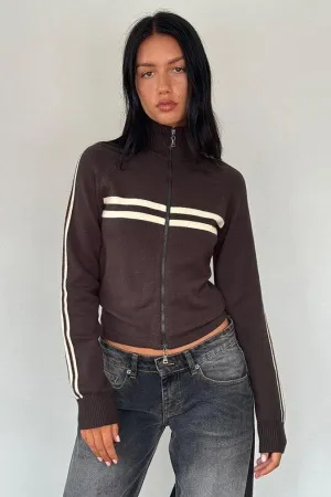 Slim Fit Short Zipper Knitted Hoodie