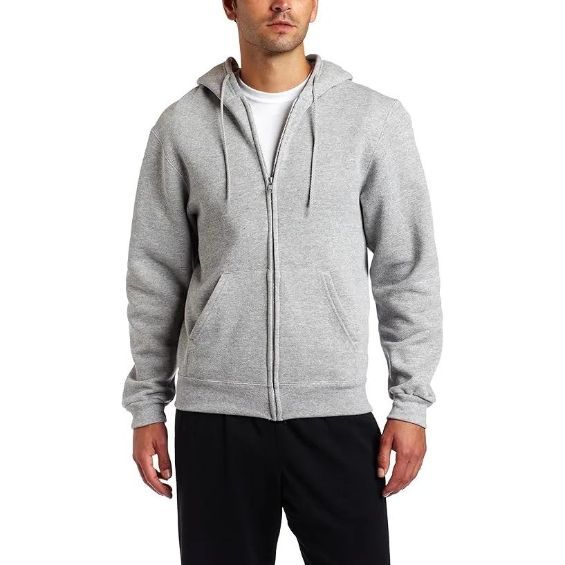 Soffe Mens Classic Zip Front Hooded Sweatshirt