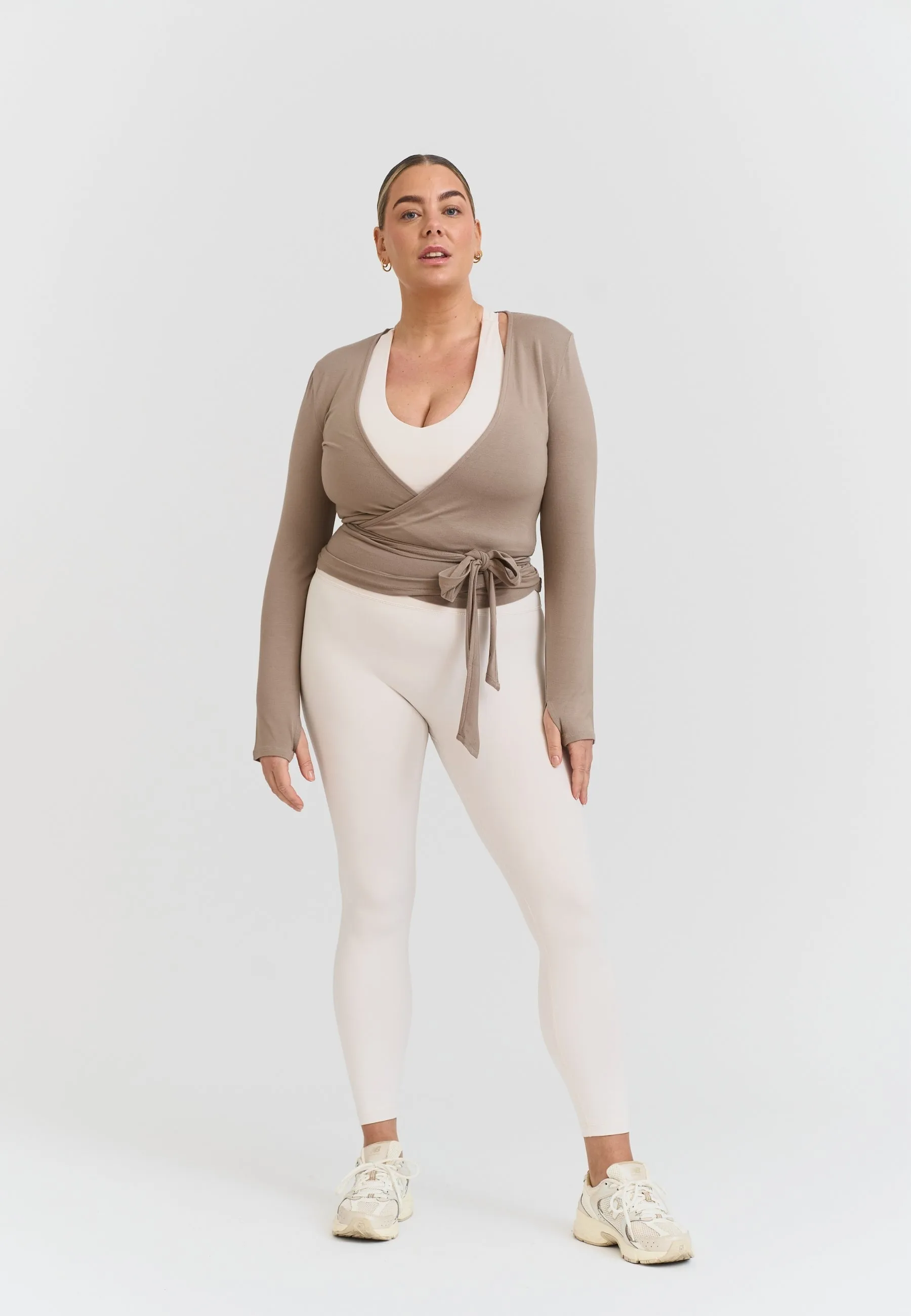 Soft Ballet Wrap Top - Clay