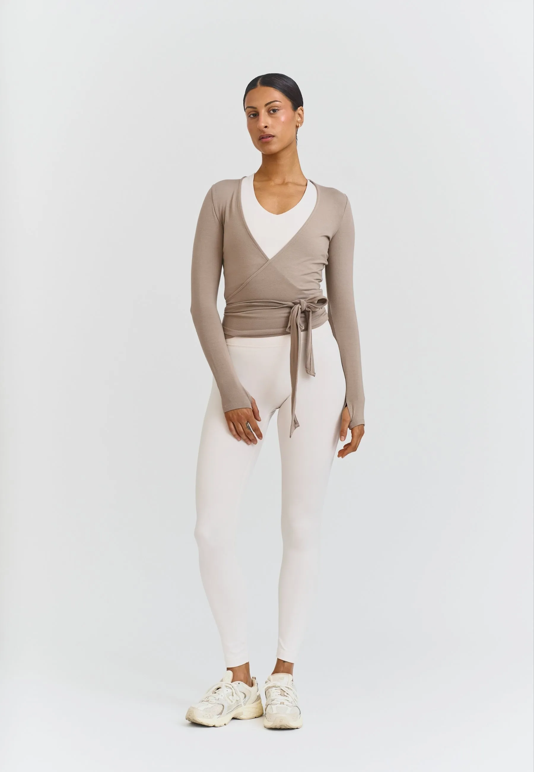 Soft Ballet Wrap Top - Clay