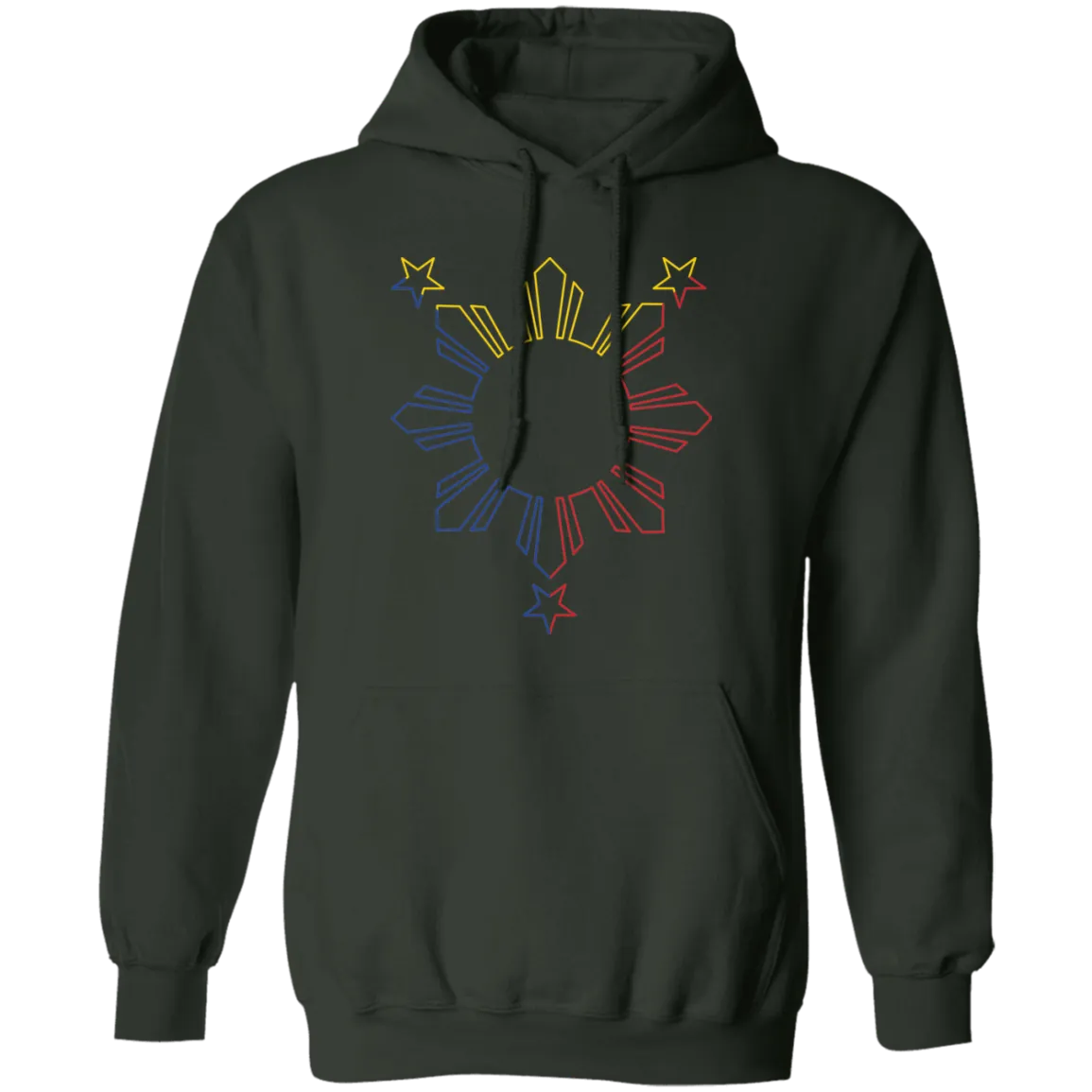 Sun and Stars Outline Unisex Pullover Hoodie