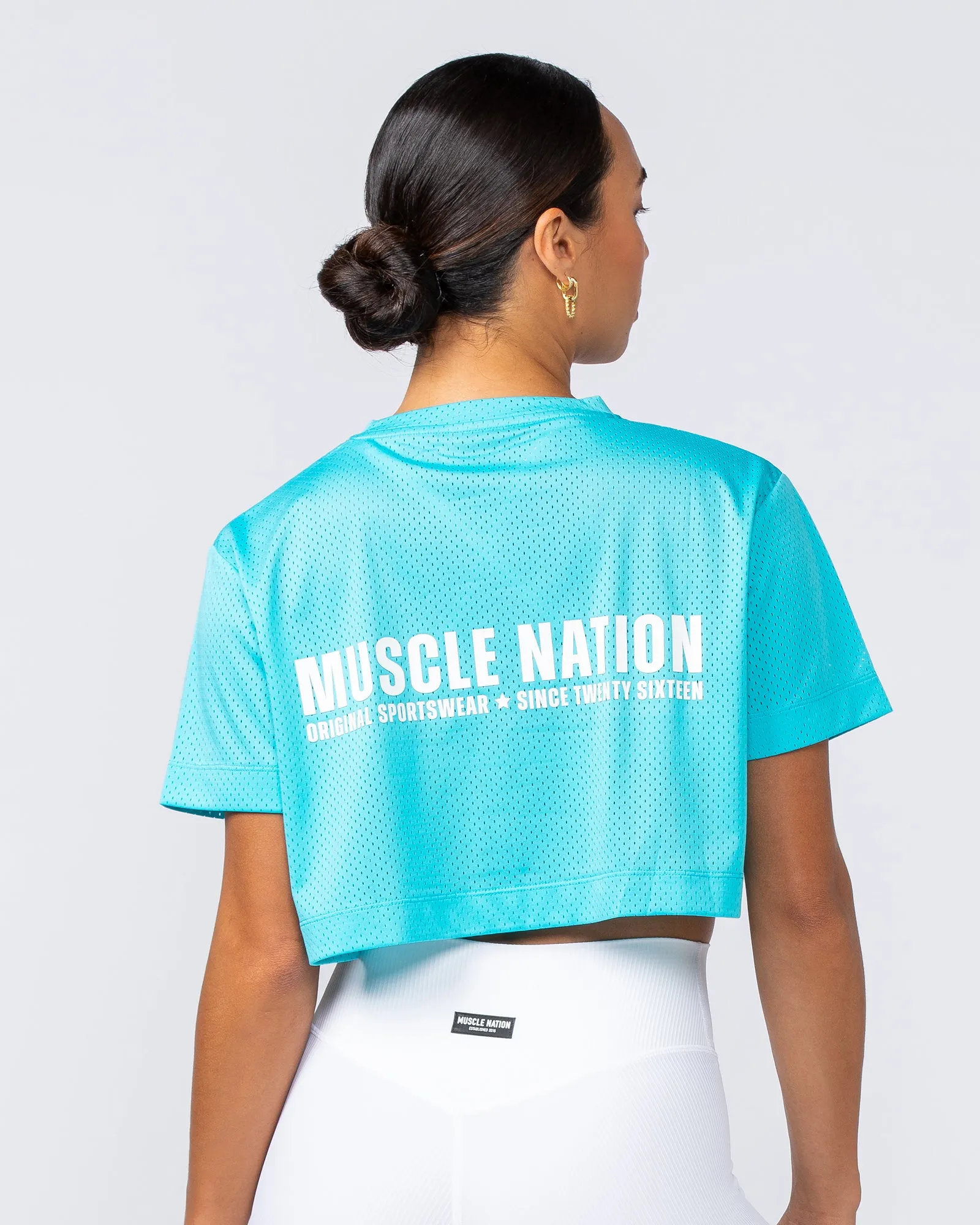 Swift Cropped Training Tee - Capri Blue