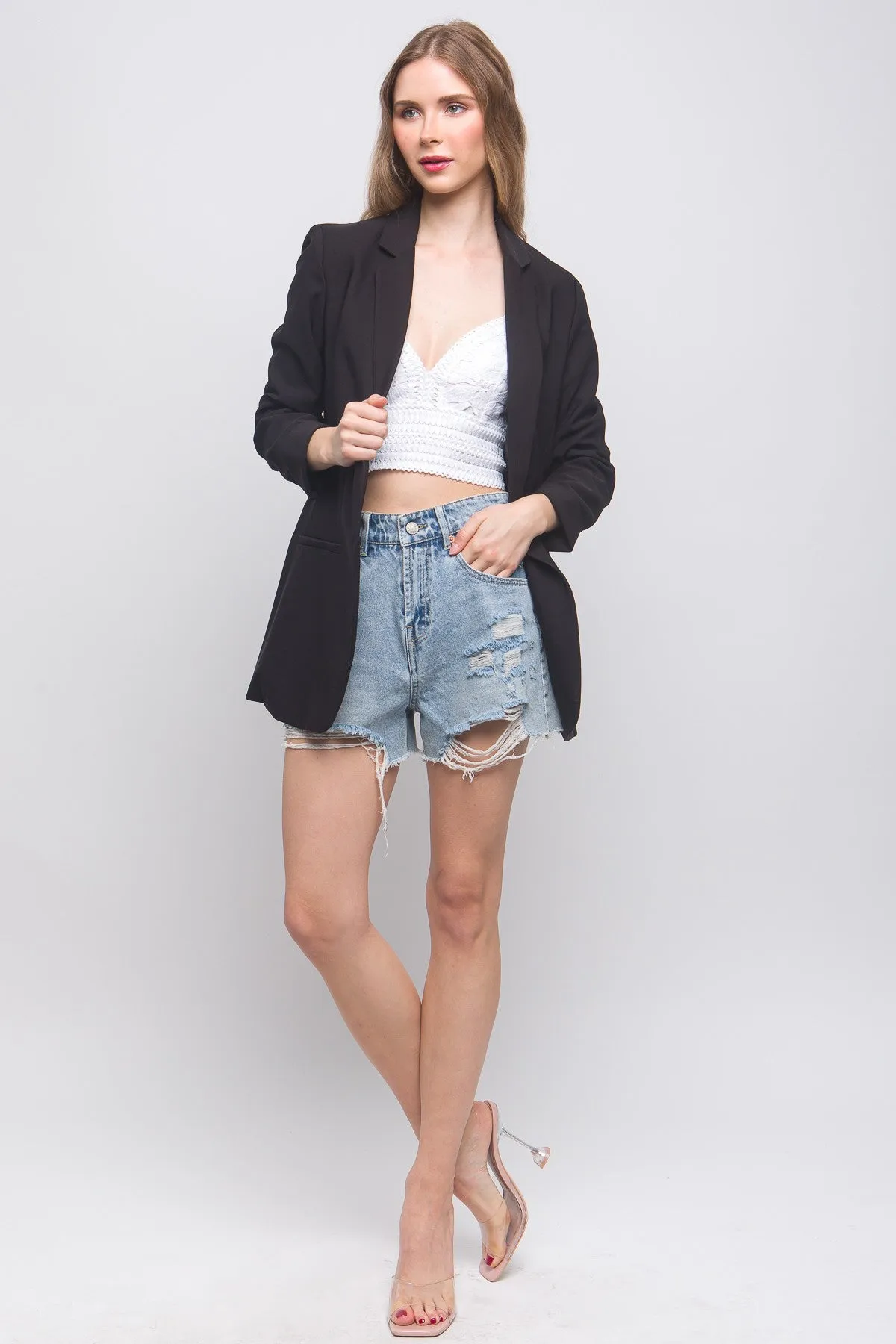 TAYLOR OPEN FRONT BLAZER // 2 COLORS