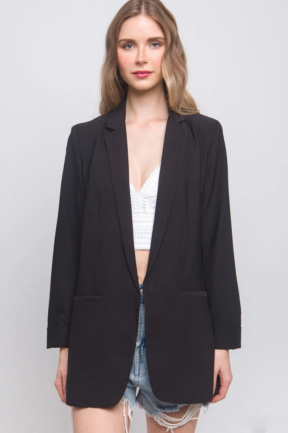 TAYLOR OPEN FRONT BLAZER // 2 COLORS