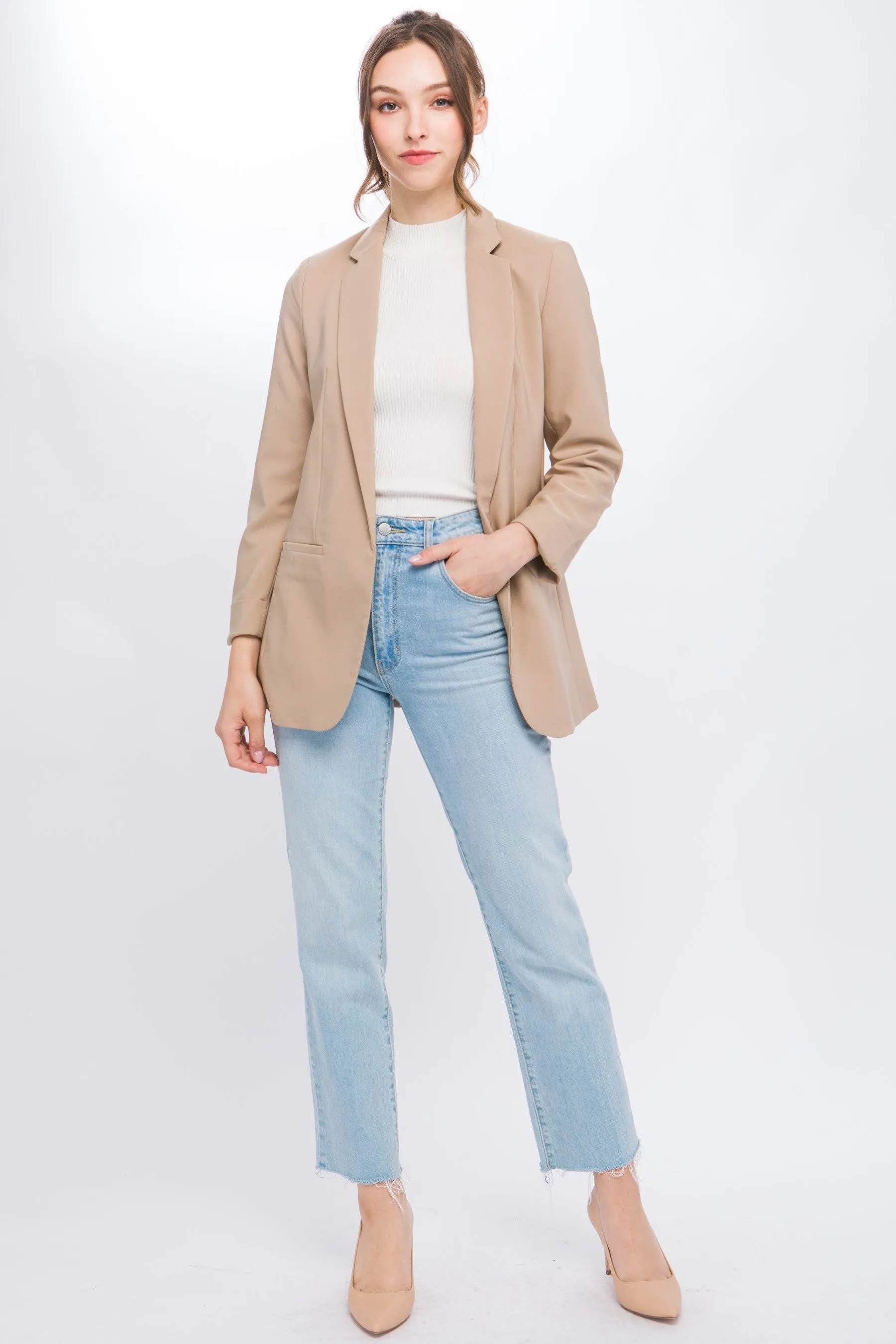 TAYLOR OPEN FRONT BLAZER // 2 COLORS