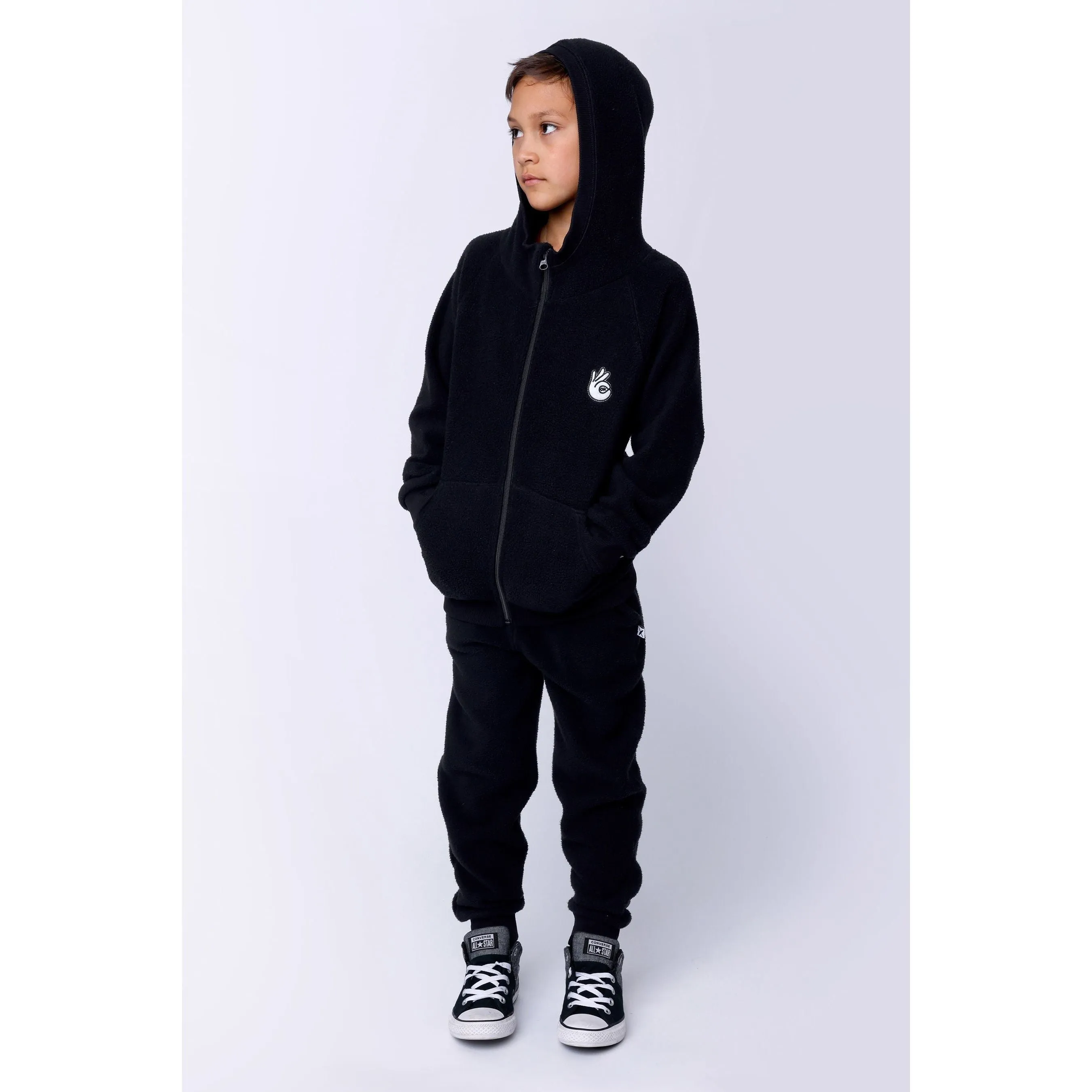 Teddy Zip Up - Black