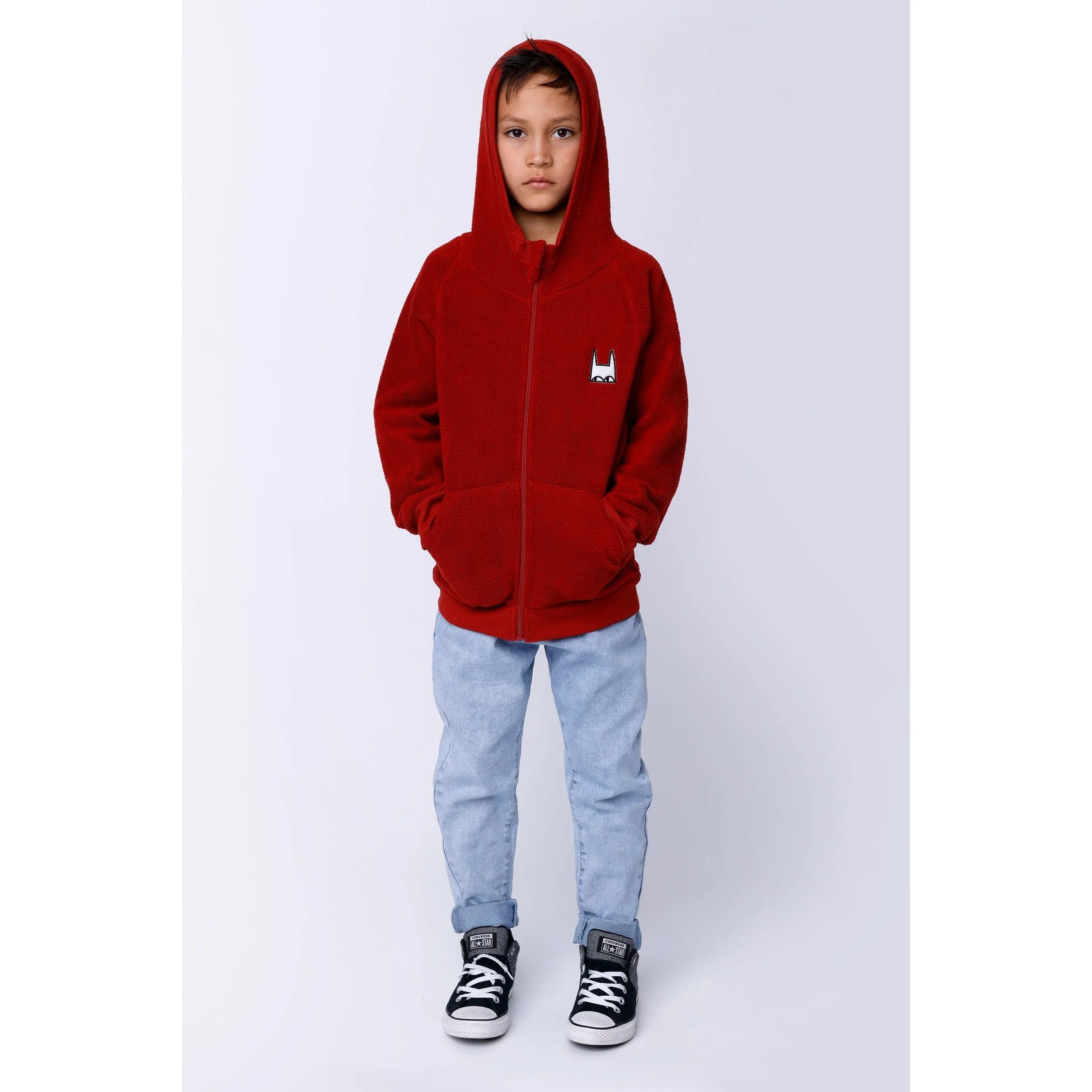 Teddy Zip Up - Rusty Red