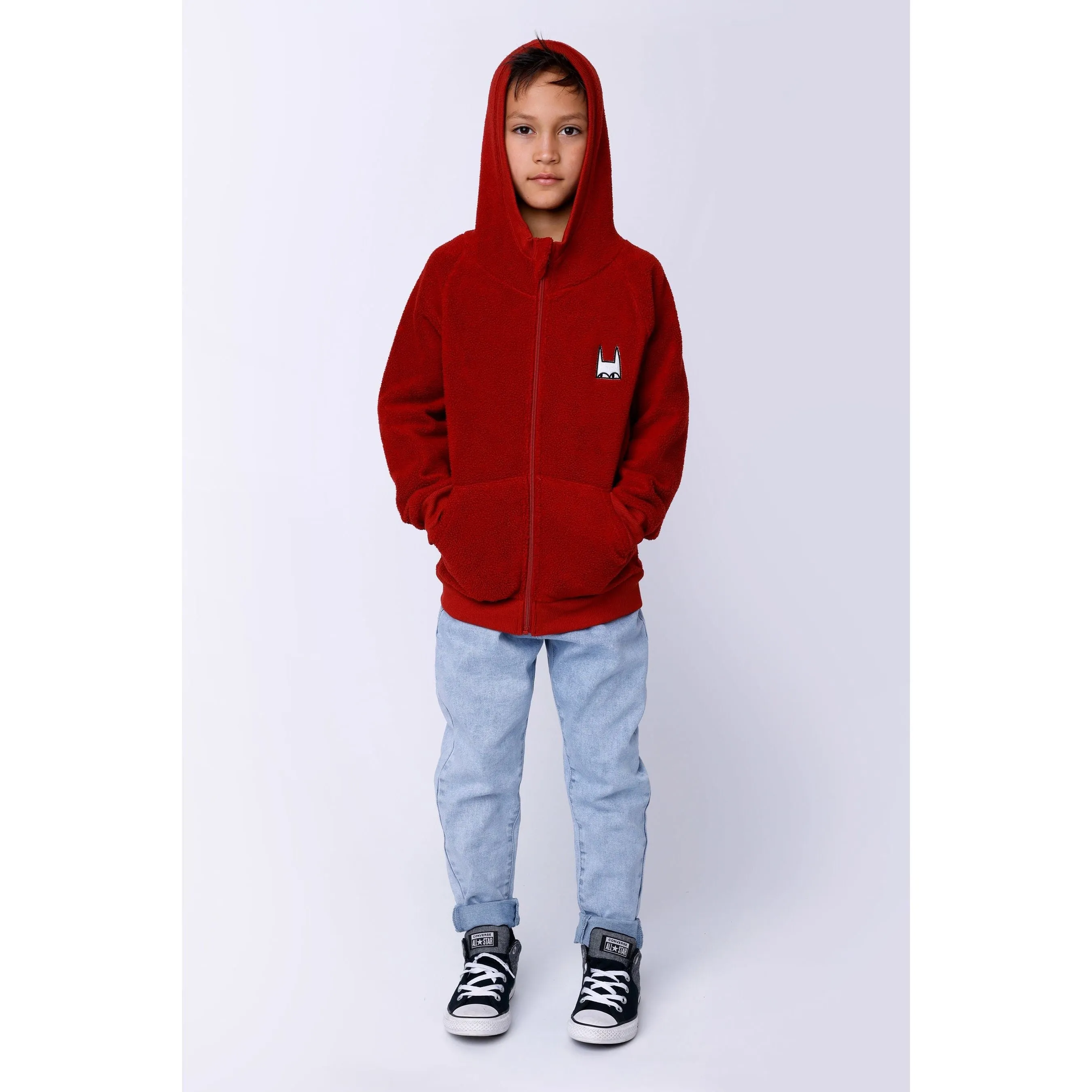 Teddy Zip Up - Rusty Red