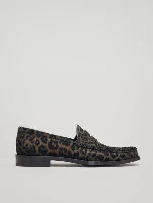 THEO PENNY LOAFER IN LEOPARD SUEDE