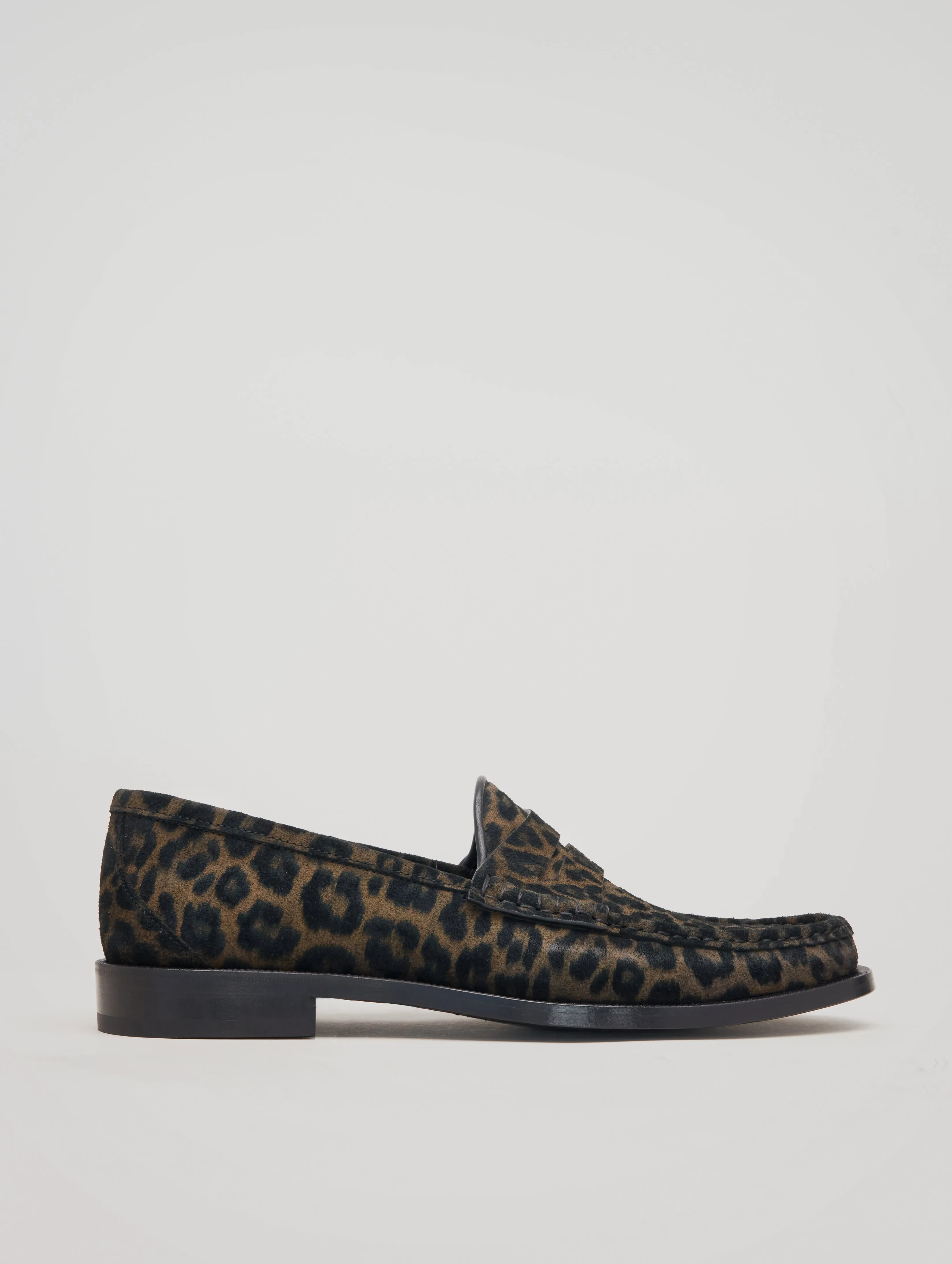 THEO PENNY LOAFER IN LEOPARD SUEDE