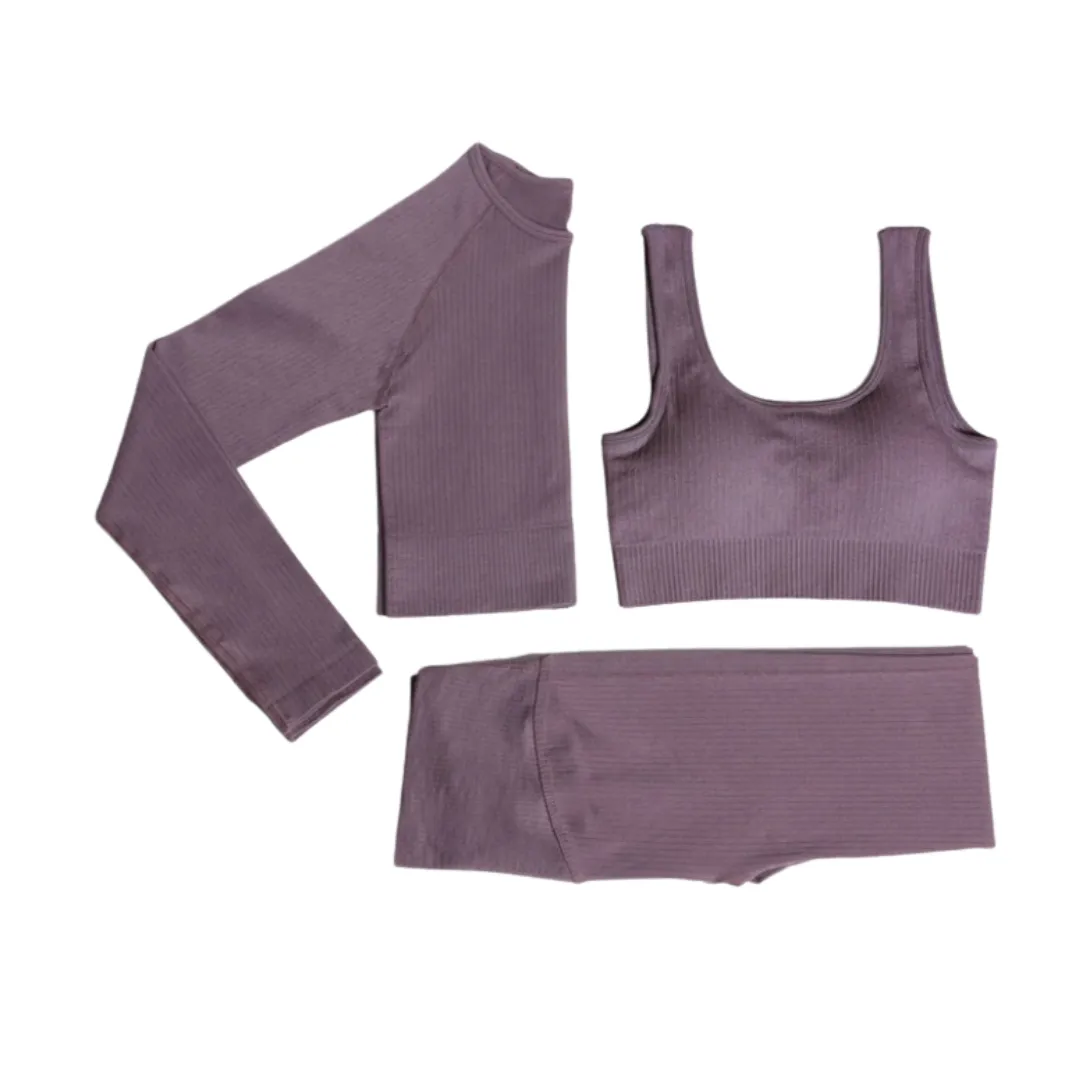 Three Piece Seamless Yoga Set