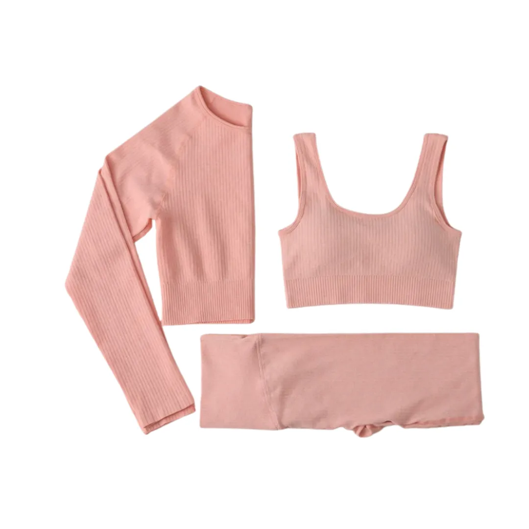 Three Piece Seamless Yoga Set